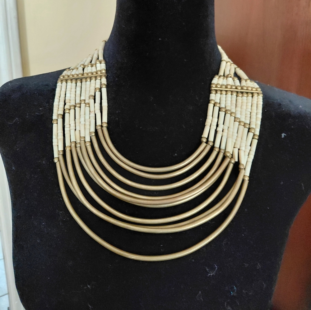 Vintage Historical Shell and Brass Beaded Necklace. In perfect Condition....